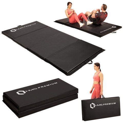 MGS01 BLACK MATERAC GIMNASTYCZNY SKŁADANY 2400x1200 MM HMS PREMIUM