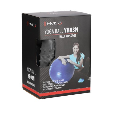 YB03 NEW 65CM GRAY PIŁKA GIMNASTYCZNA MASUJACA HMS