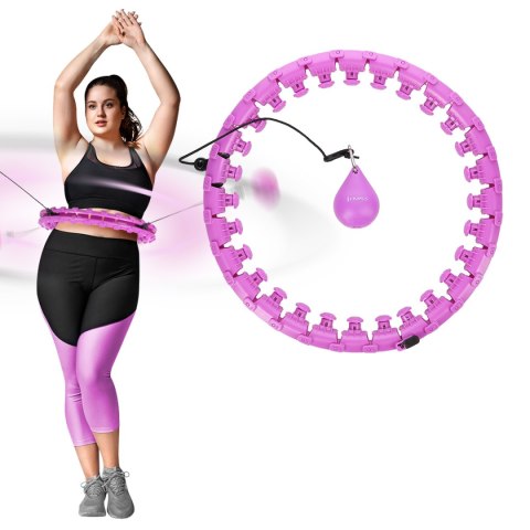 ZESTAW HULA HOP HHW12 VIOLET Z WYPUSTKAMI I OBCIĄŻNIKIEM HMS + PAS BR163 BLACK PLUS SIZE