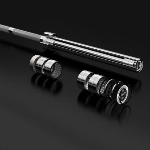 GO901 GRYF OLIMPIJSKI 20KG 2200MM HMS PREMIUM + ZG1500 SILVER ZACISKI LOCK JAW (2 szt)