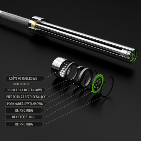 GOP220 PRO + ZG1000R ZACISKI LOCK GRYF PROSTY OLIMPIJSKI 20KG 2200MM HMS