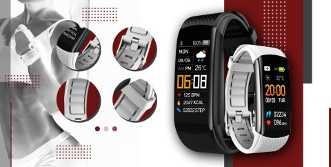 Smartband GIEWONT Fit&GO Duo GW200-2 - Black + Pasek Ice White