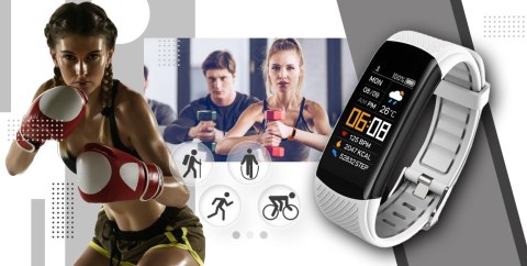 Smartband GIEWONT Fit&GO Duo GW200-2 - Black + Pasek Ice White