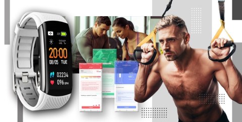 Smartband GIEWONT Fit&GO Duo GW200-2 - Black + Pasek Ice White