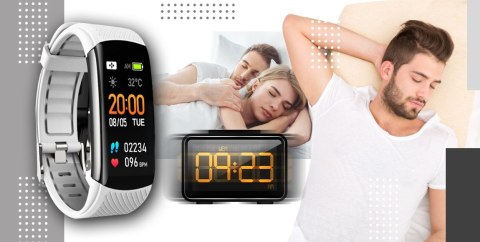 Smartband GIEWONT Fit&GO Duo GW200-2 - Black + Pasek Ice White