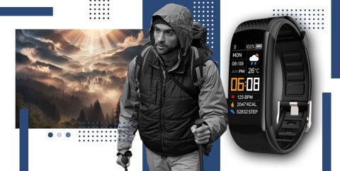 Smartband GIEWONT Fit&GO Duo GW200-6 - Black + Pasek Smart Navy