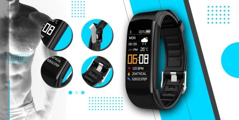 Smartband GIEWONT Fit&GO Duo GW200-7 - Black + Pasek Sky Blue