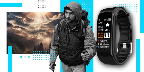 Smartband GIEWONT Fit&GO Duo GW200-7 - Black + Pasek Sky Blue