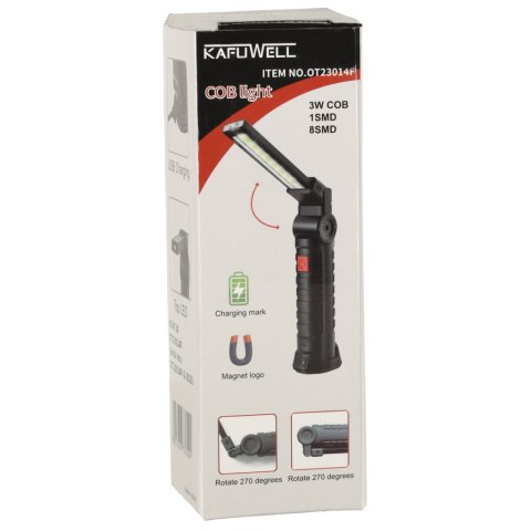 Lampa warsztatowa latarka LED USB 5 trybów składana magnes hak akumulator 1200 mAh 200 lm KAFUWELL Lampa warsztatowa latarka LED USB 5 trybów składana magnes hak akumulator 1200 mAh 200 lm KAFUWELL
