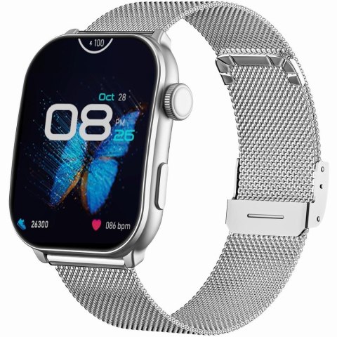 Smartwatch Damski GRAVITY GT28-10 Pasek + Bransoleta Biało Srebrny