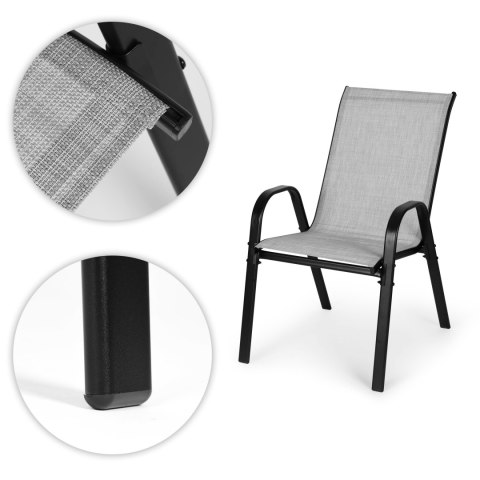 Zestaw komplet 4 krzeseł ogrodowych na taras balkon jasny szary MultiGarden