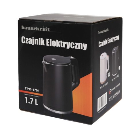 Czajnik elektryczny bezprzewodowy turystyczny 1500 W 1.7 l obrotowy czarny