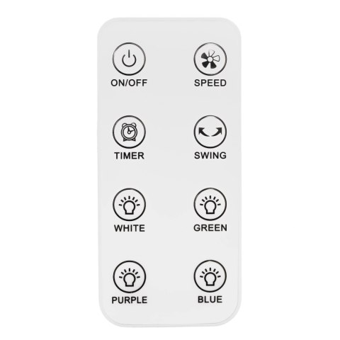 Nowoczesny wentylator stojący bezłopatkowy podłogowy 60W 3 tryby pracy pilot timer podświetlenie LED