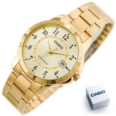 ZŁOTY ZEGAREK MĘSKI CASIO MTP-V004G-9B (zd047a) + BOX