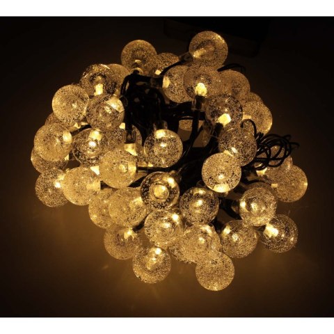 Lampki ogrodowe solarne kulki 7m 50LED ciepły biały Lampki ogrodowe solarne kulki 7m 50LED ciepły biały