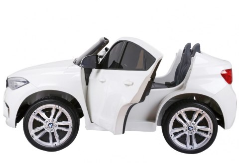 BMW X6M XXL dla 2 dzieci Biały SUV + Pilot + Ekoskóra