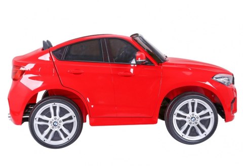 BMW X6M XXL dla 2 dzieci Czerwony SUV + Pilot + Ekoskóra