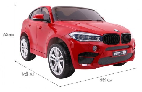 SUV BMW X6M XXL dla 2 dzieci Lakier Czerwony + Pilot + Ekoskóra