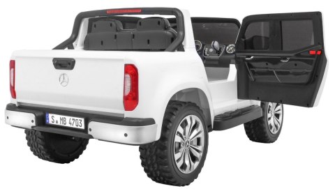 Mercedes Benz X-Class dla dzieci Biały Pickup + Pilot + Napęd 4x4
