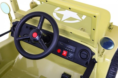 Autko Wojskowe Retro dla dzieci Beżowy + Napęd 4x4