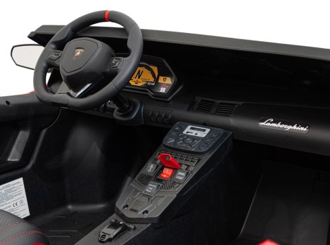 Auto Lamborghini Aventador SV na akumulator dla 2 dzieci Czerwony + Pilot 2,4 GHz + Pianka EVA + Audio LED