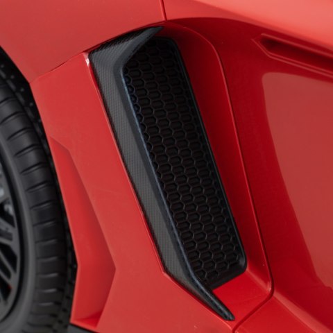 Auto Lamborghini Aventador SV na akumulator dla 2 dzieci Czerwony + Pilot 2,4 GHz + Pianka EVA + Audio LED