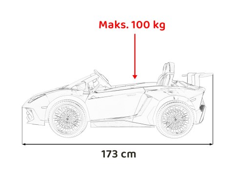 Auto Lamborghini Aventador SV na akumulator dla 2 dzieci Czerwony + Pilot 2,4 GHz + Pianka EVA + Audio LED