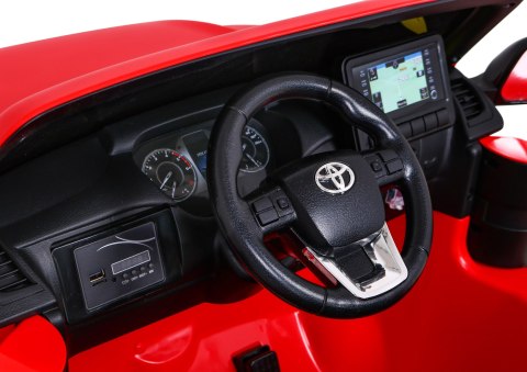 Toyota Hilux na akumulator dla dzieci Czerwony Pickup + Napęd 4x4 + Pilot