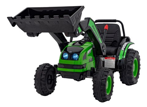 Koparka Traktor na akumulator dla dzieci Zielony + Ruchome Ramię Łyżka + Pilot + Wolny Start + Radio FM + LED