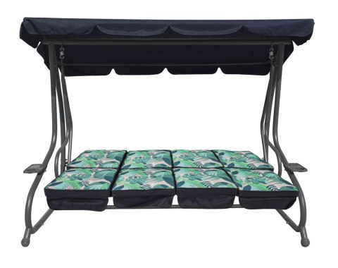 Ogromna Huśtawka Ogrodowa Siedzisko Plecionka 2x1 Liście Monstery