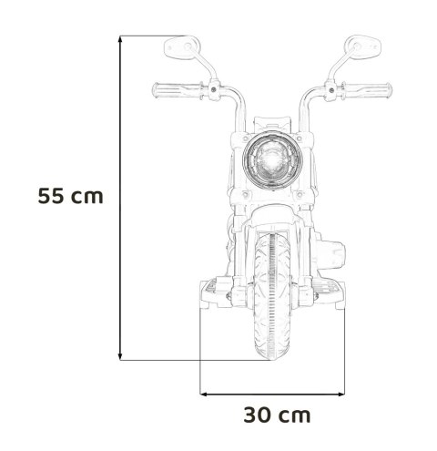 Motorek Chopper FASTER na akumulator dla dzieci Biały + Radio FM + Panel audio + LED
