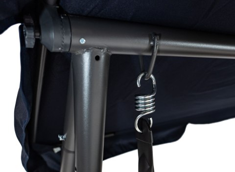 Huśtawka Ogrodowa Siedzisko Textylina 2x1 Wzór Liście Granatowa