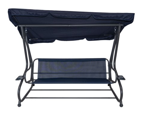 Huśtawka Ogrodowa Siedzisko Textylina 2x1 Wzór Liście Granatowa