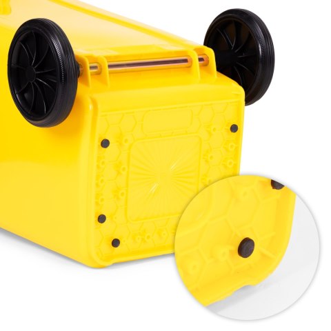 Kosz na śmieci pojemnik 120L kubeł śmietnik żółty plastik gumowe koła