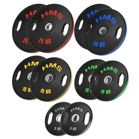 TOG ZESTAW TALERZY OLIMPIJSKICH OGUMOWANYCH 2 x 5 - 25 KG (150 KG) HMS