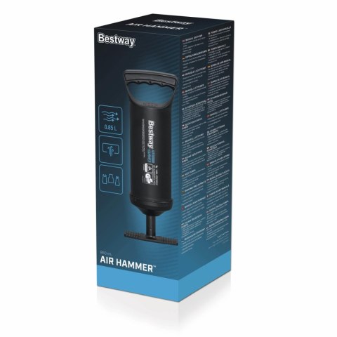 Pompka ręczna tłokowa BESTWAY 0,85l/cykl + 3 Końcówki + Elastyczny wąż