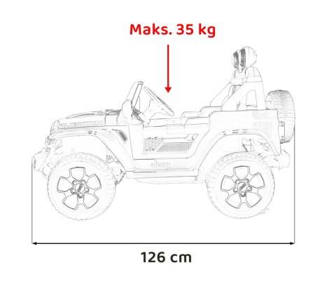 Jeep Wrangler Rubicon na akumulator dla dzieci Biały + Pilot