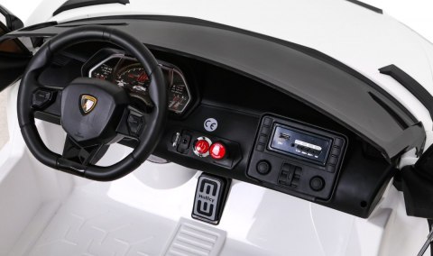 Lamborghini SVJ DRIFT dla 2 dzieci Biały + Funkcja driftu + Pilot