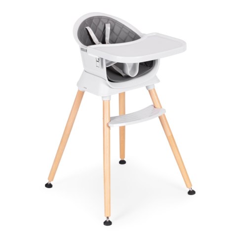 Fotelik krzesełko do karmienia dzieci 6w1 pikowane poszycie tacka szary ECOTOYS