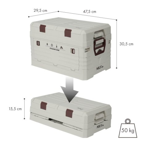 NCB4003 SKŁADANA SKRZYNIA KEMPINGOWA Z POKRYWĄ NILS CAMP