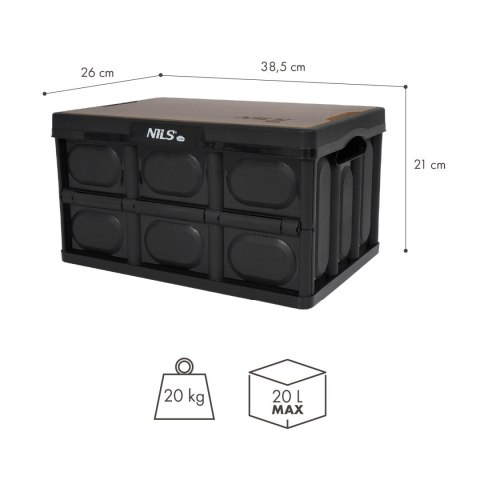 NCB4005 SKŁADANA SKRZYNIA KEMPINGOWA Z FUNKCJĄ STOŁU 2W1 20L NILS CAMP