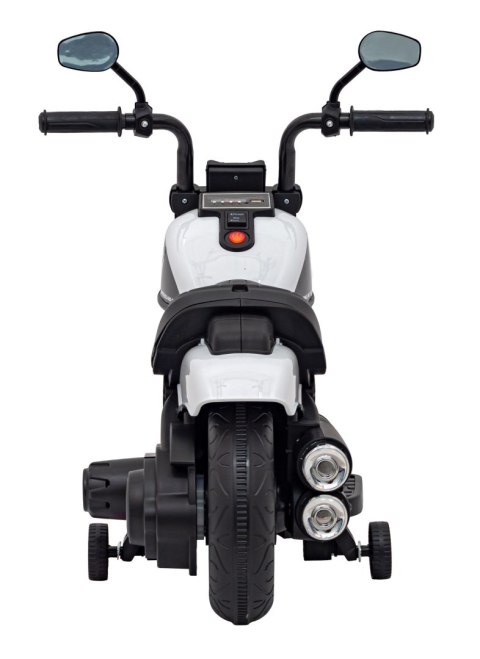Motorek Chopper FASTER na akumulator dla dzieci Biały + Radio FM + Panel audio + LED