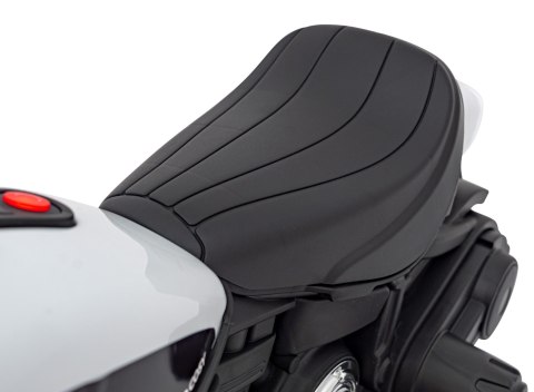 Motorek Chopper FASTER na akumulator dla dzieci Biały + Radio FM + Panel audio + LED