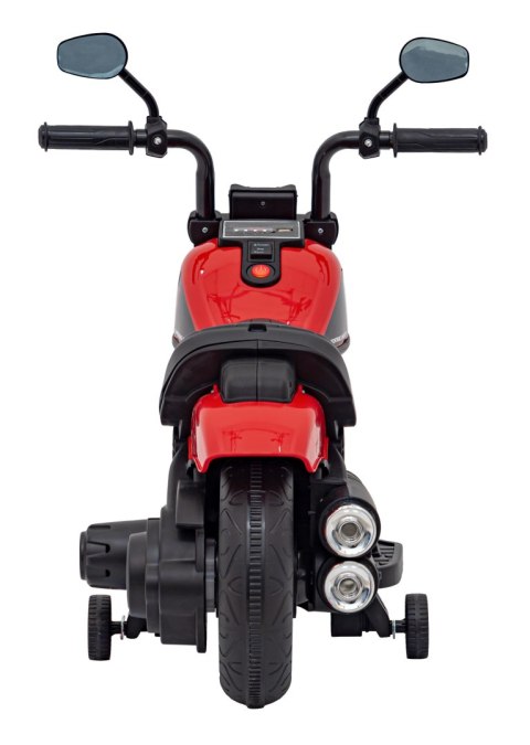 Motorek Chopper FASTER na akumulator dla dzieci Czerwony + Radio FM + Panel audio + LED