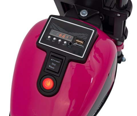 Motorek Chopper FASTER na akumulator dla dzieci Różowy + Radio FM + Panel audio + LED
