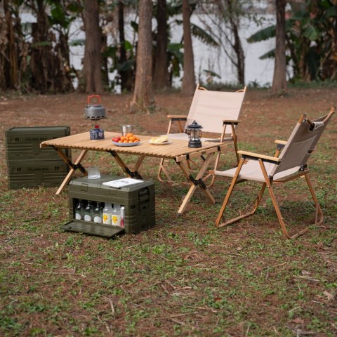 NCB4003 SKŁADANA SKRZYNIA KEMPINGOWA Z POKRYWĄ ZIELONA NILS CAMP