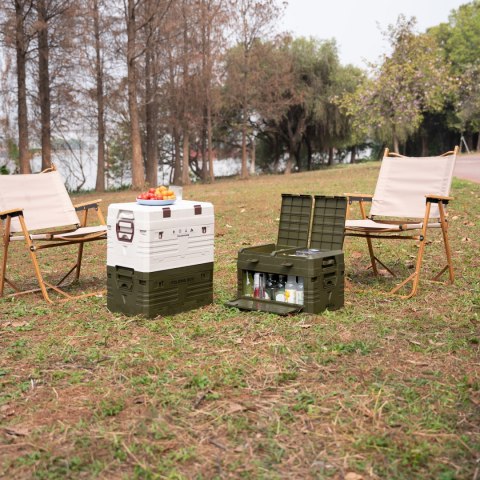 NCB4003 SKŁADANA SKRZYNIA KEMPINGOWA Z POKRYWĄ ZIELONA NILS CAMP