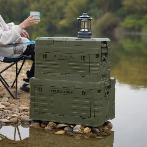 NCB4003 SKŁADANA SKRZYNIA KEMPINGOWA Z POKRYWĄ ZIELONA NILS CAMP