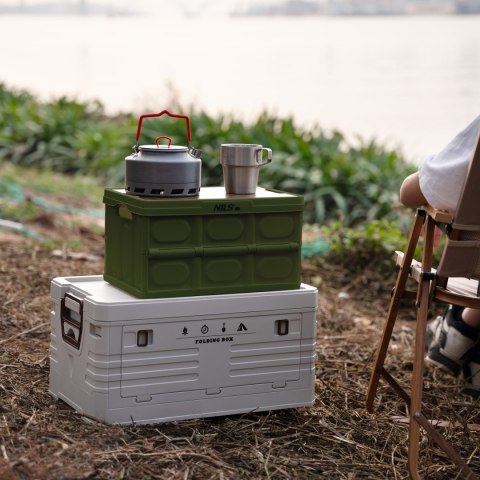 NCB4007 SKŁADANA SKRZYNIA KEMPINGOWA ZIELONA Z FUNKCJĄ STOŁU 2W NILS CAMP