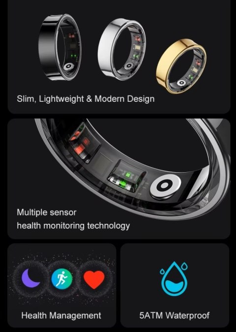 Smart Ring RUBICON R2 Silver SIZE-7(US) SMARUB319